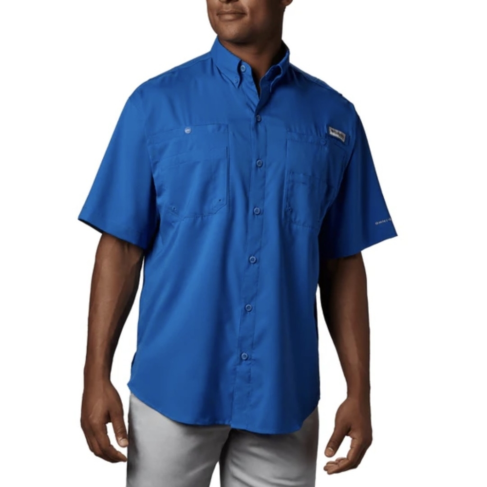 Columbia Men's Blue Short Sleeve Shirt Size Xl